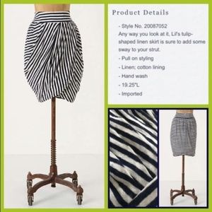 ANTHROPOLOGIE Striped Tulip Style Wrap Skirt 4